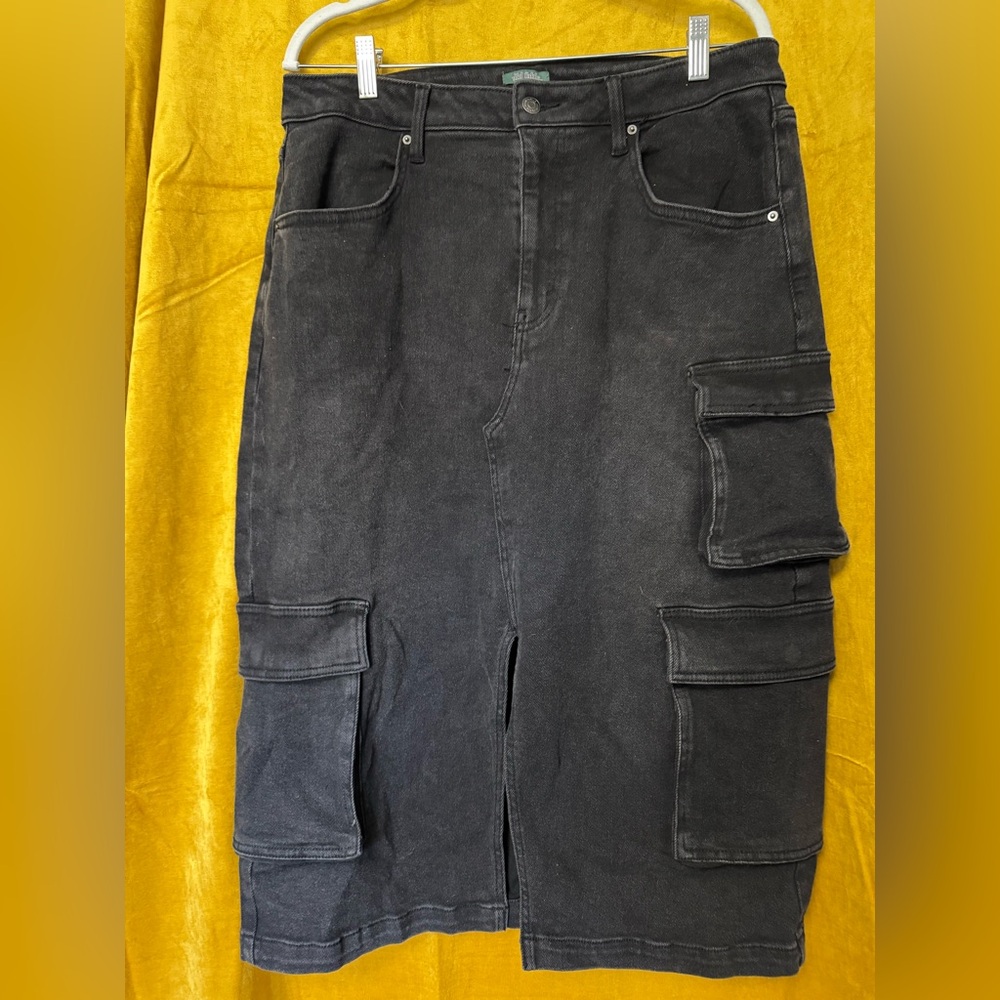 Wild fable stretch Charcoal Utility Denim Skirt